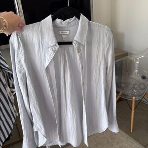 Madewell Women's Casual Light Gray Button Down Shirt